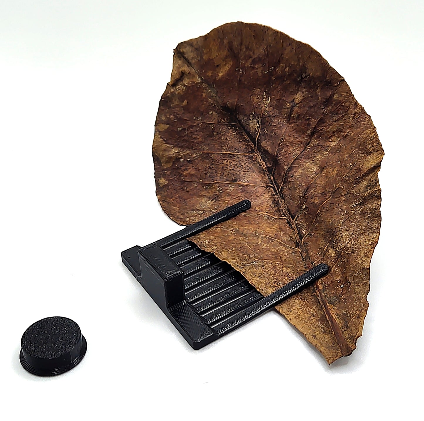 Magnetic aquarium leaf holder for betta fish and shrimp tanks